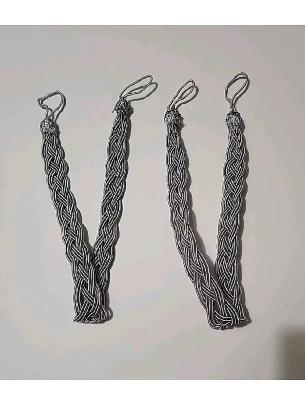 2pcs Curtain Tie Backs Thick Twisted Satin Rope Braided Strap Home Decoration